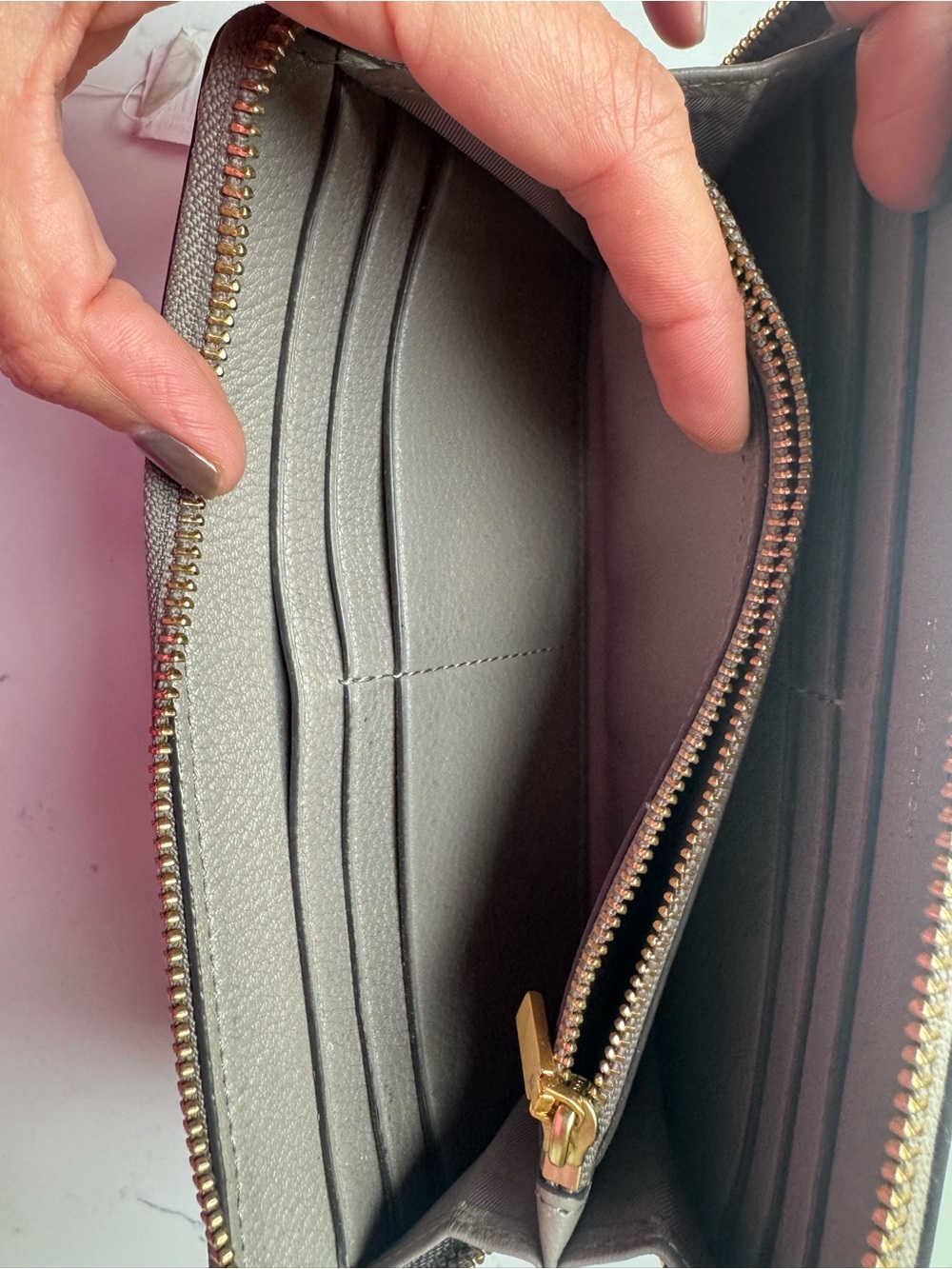 Tory Burch Gray Zip Wallet - Picture 5 of 8